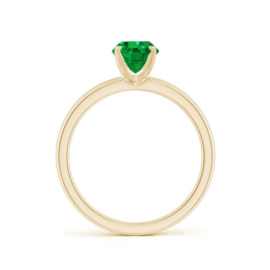 8x6mm AAA Prong-Set Oval Emerald Solitaire Engagement Ring in Yellow Gold Side 199