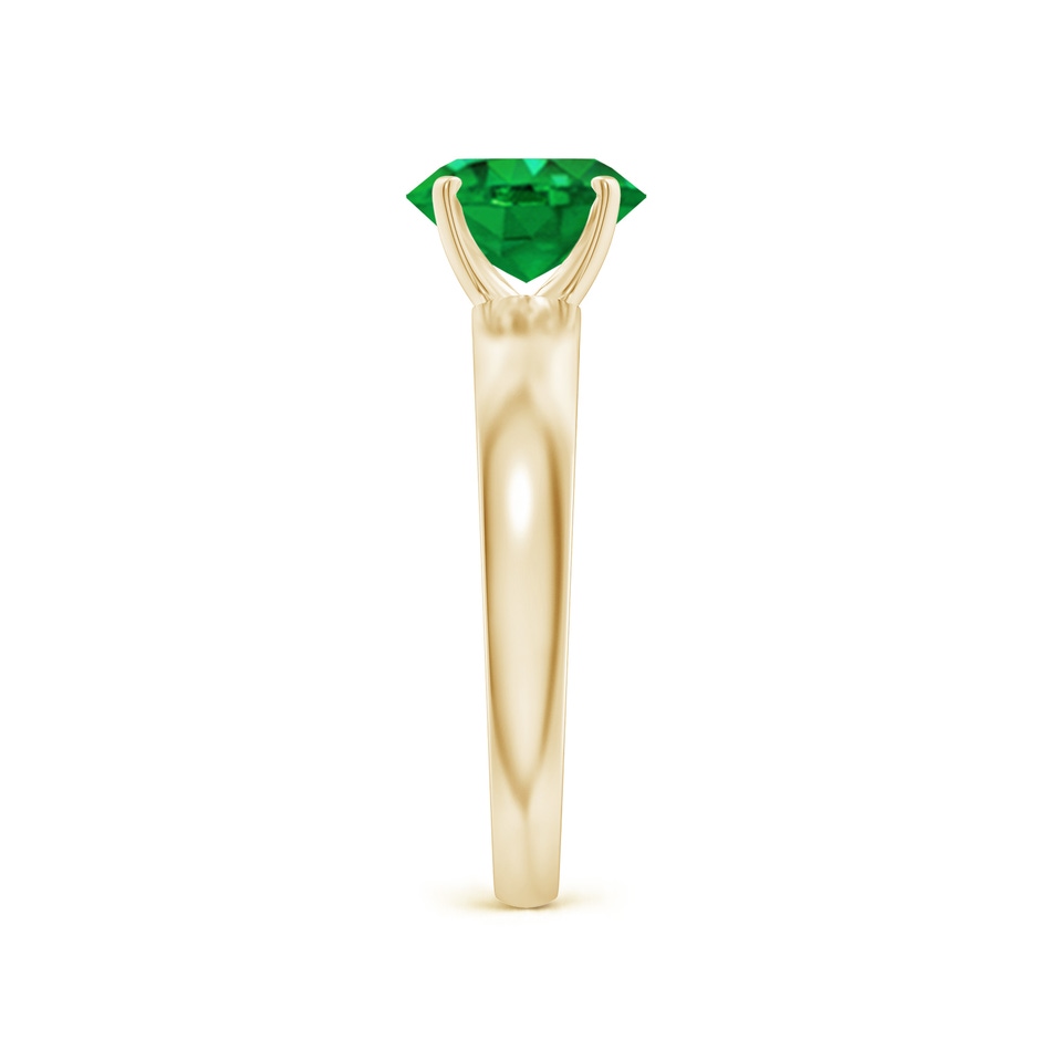 8x6mm AAA Prong-Set Oval Emerald Solitaire Engagement Ring in Yellow Gold Side 299