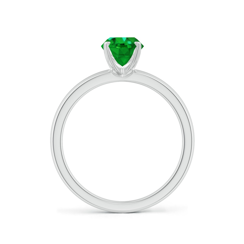 8x6mm AAAA Prong-Set Oval Emerald Solitaire Engagement Ring in P950 Platinum Side 199