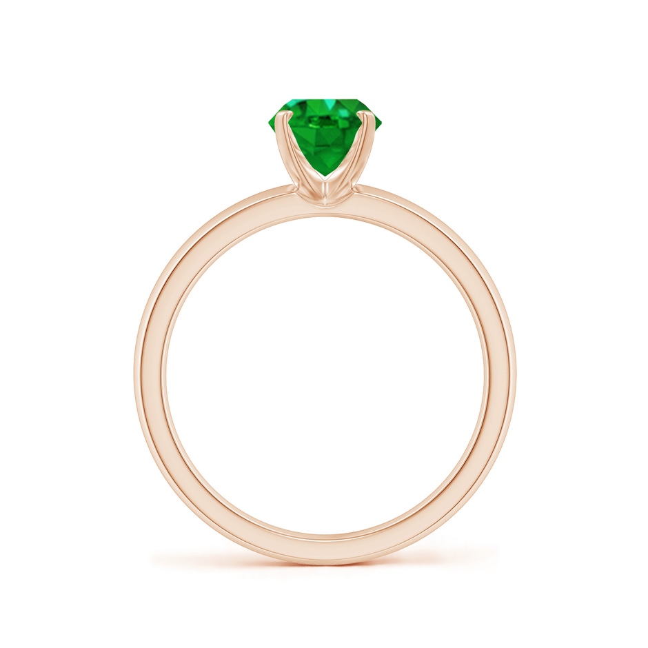 8x6mm AAAA Prong-Set Oval Emerald Solitaire Engagement Ring in Rose Gold Side 199
