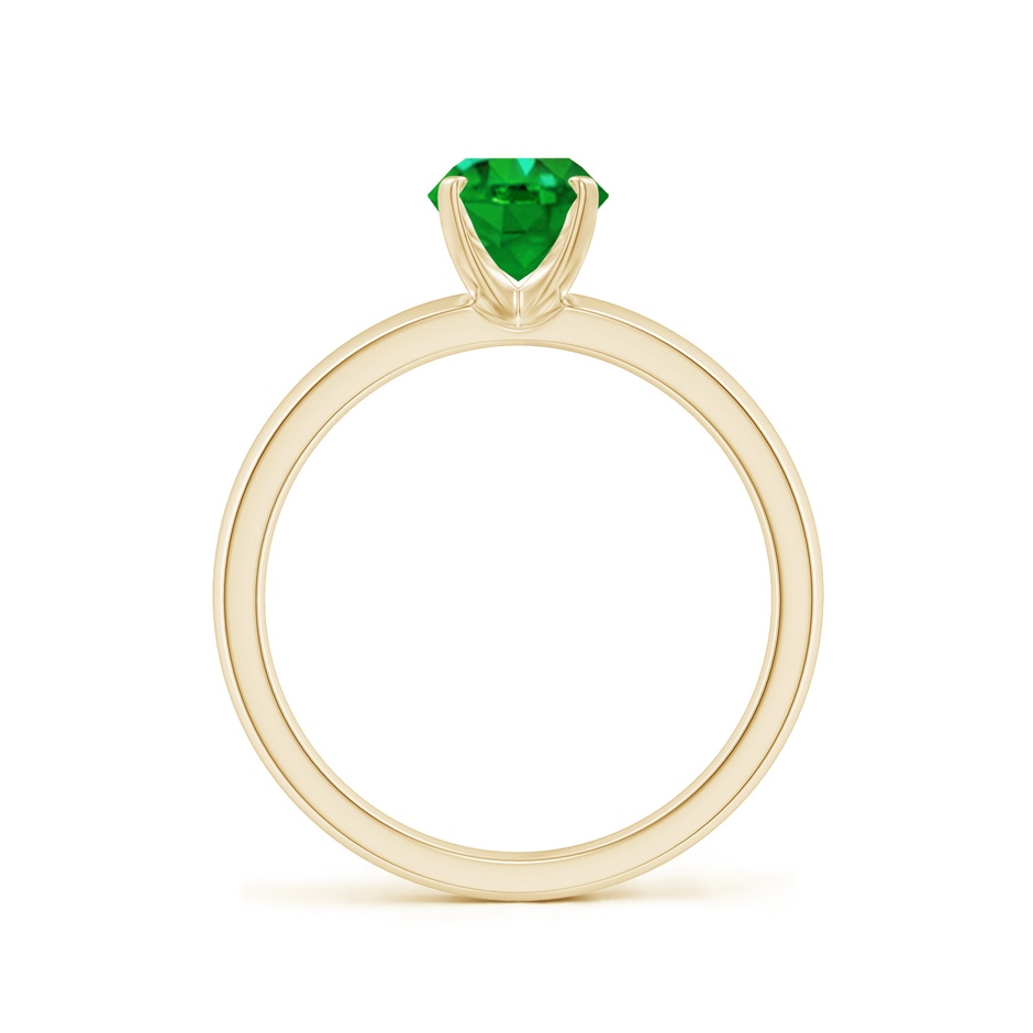 8x6mm AAAA Prong-Set Oval Emerald Solitaire Engagement Ring in Yellow Gold Side 199