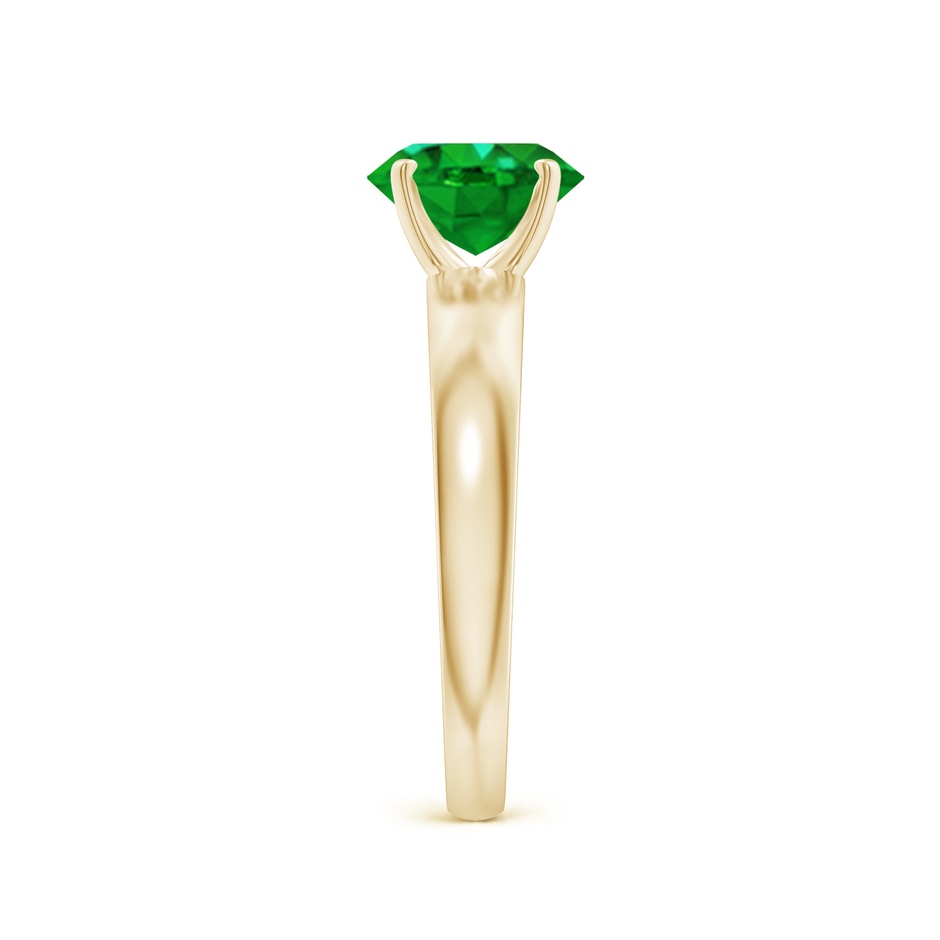 8x6mm AAAA Prong-Set Oval Emerald Solitaire Engagement Ring in Yellow Gold Side 299