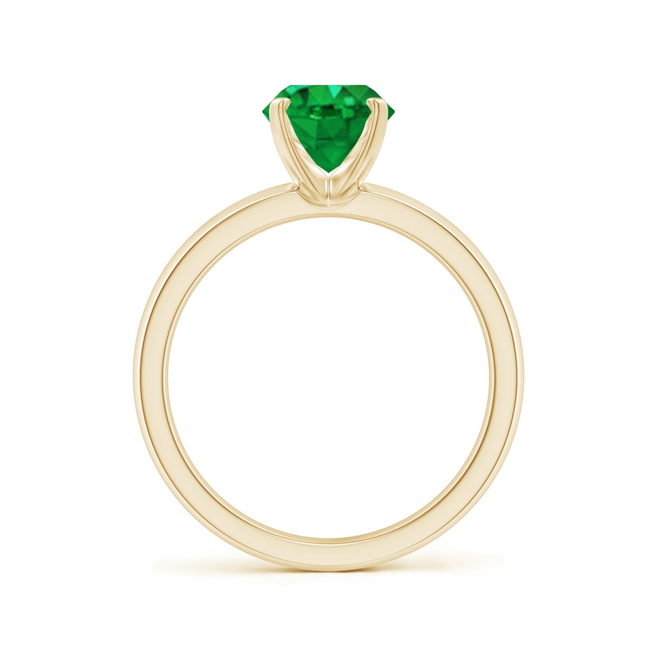 9x7mm AAA Prong-Set Oval Emerald Solitaire Engagement Ring in Yellow Gold Side 199
