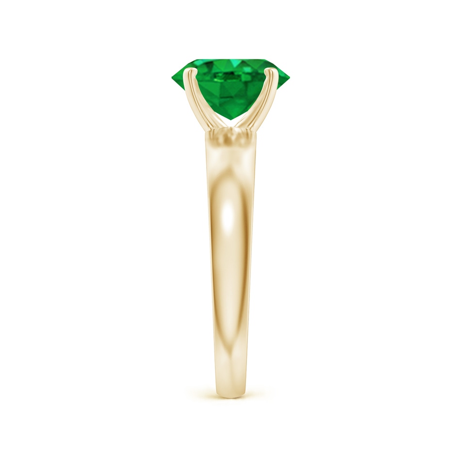 9x7mm AAA Prong-Set Oval Emerald Solitaire Engagement Ring in Yellow Gold Side 299