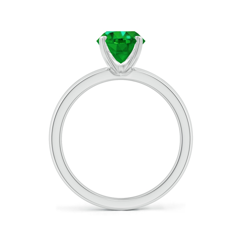 9x7mm AAAA Prong-Set Oval Emerald Solitaire Engagement Ring in P950 Platinum side 199