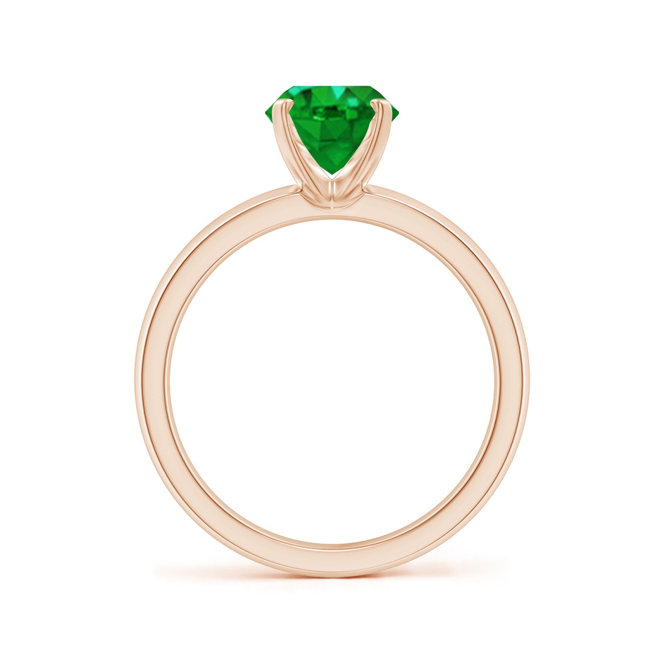 9x7mm AAAA Prong-Set Oval Emerald Solitaire Engagement Ring in Rose Gold Side 199