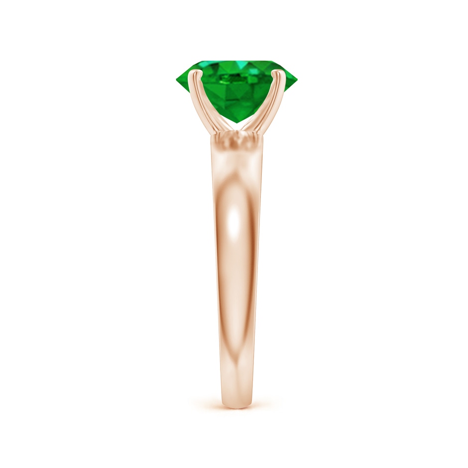 9x7mm AAAA Prong-Set Oval Emerald Solitaire Engagement Ring in Rose Gold Side 299