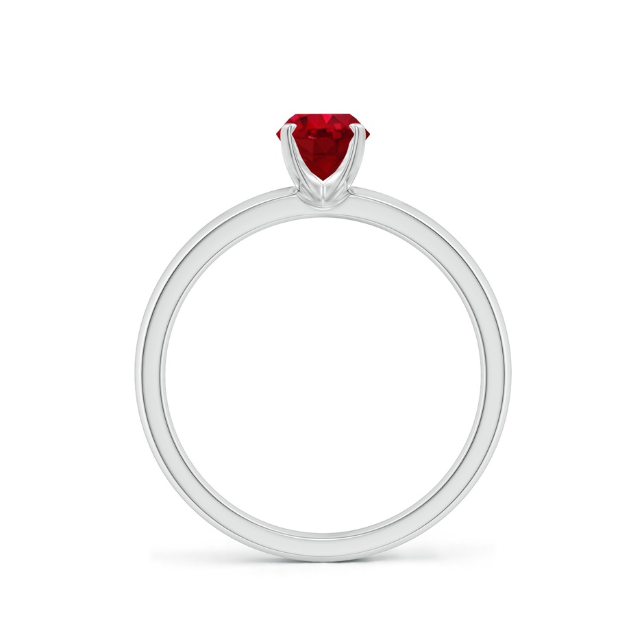 7x5mm AAA Prong-Set Oval Ruby Solitaire Engagement Ring in 18K White Gold Side 199