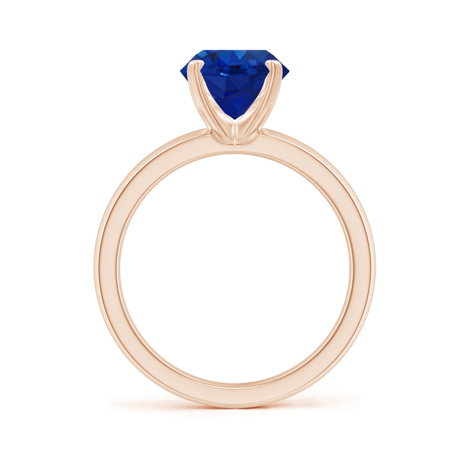 10x8mm AAA Prong-Set Oval Blue Sapphire Solitaire Engagement Ring in Rose Gold Side 199