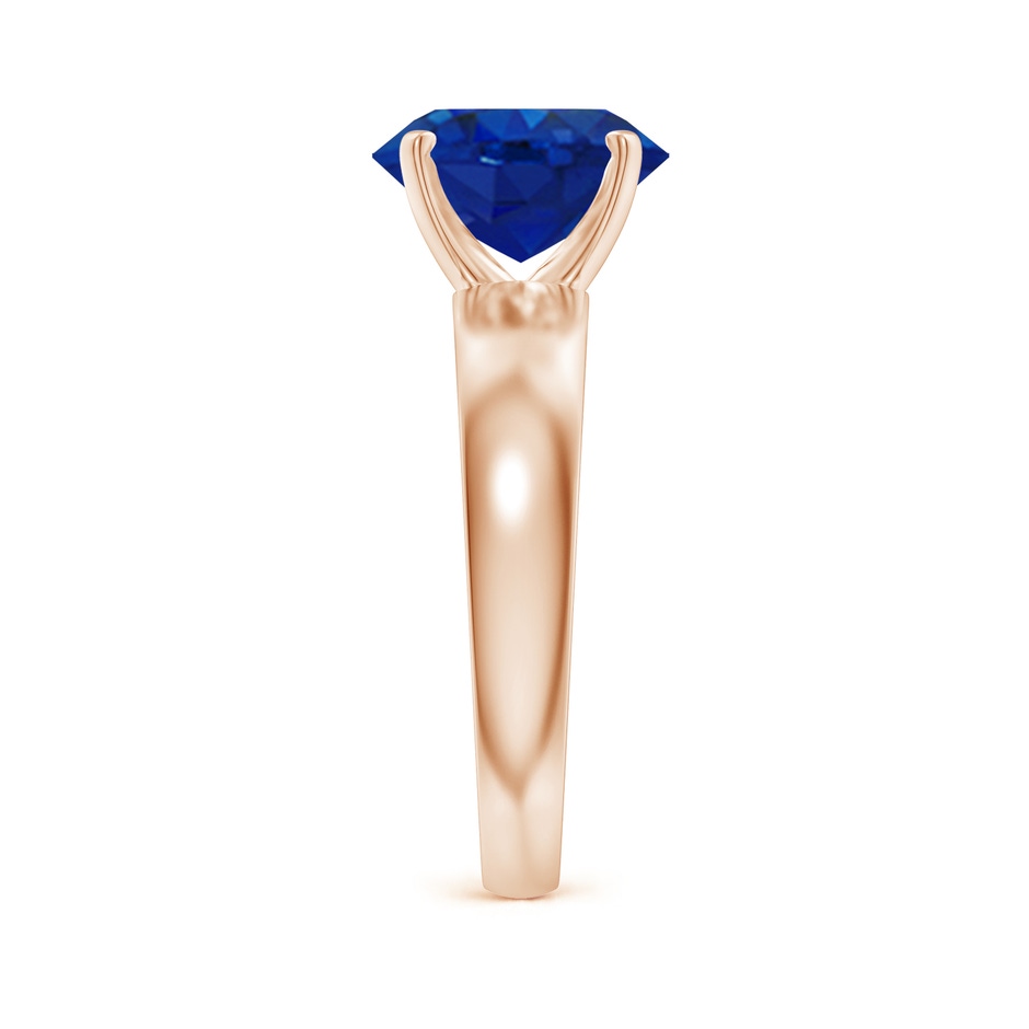 10x8mm AAA Prong-Set Oval Blue Sapphire Solitaire Engagement Ring in Rose Gold Side 299