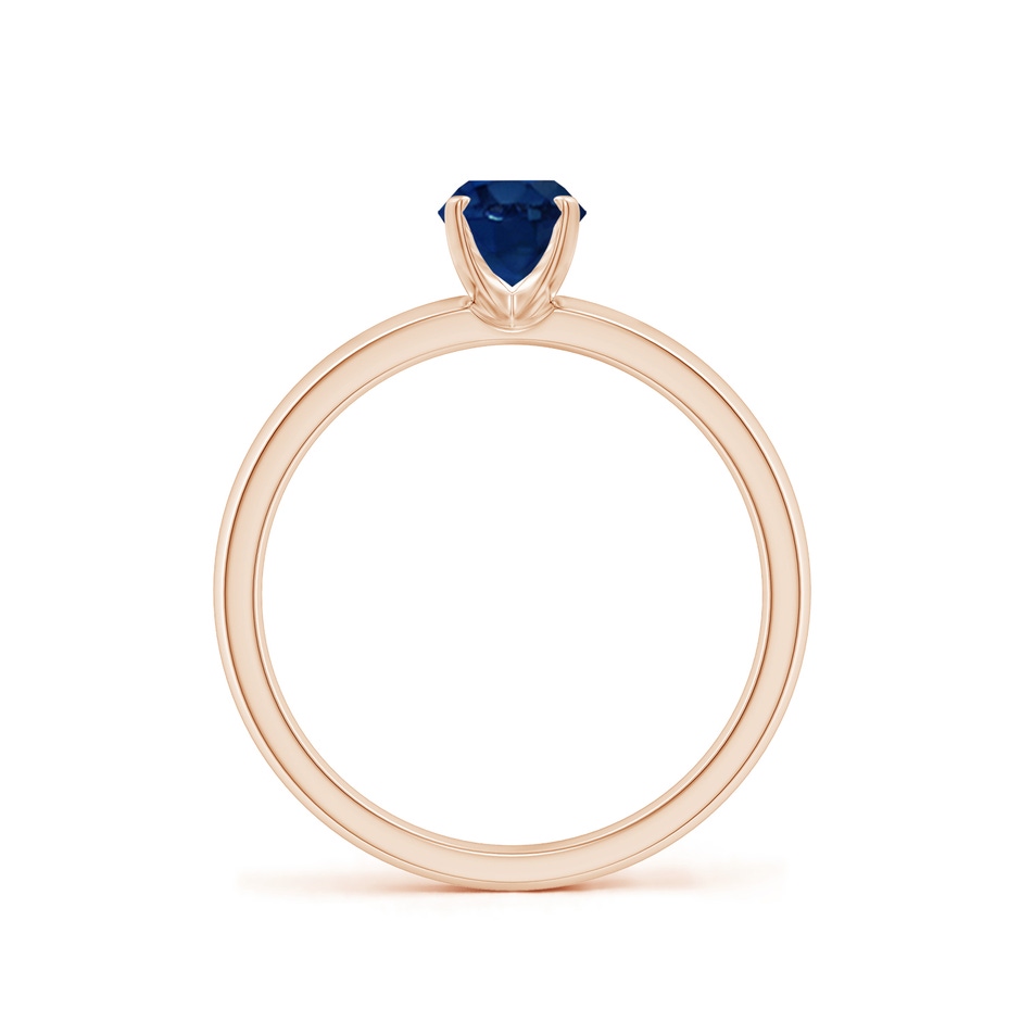 7x5mm AA Prong-Set Oval Blue Sapphire Solitaire Engagement Ring in Rose Gold side 199