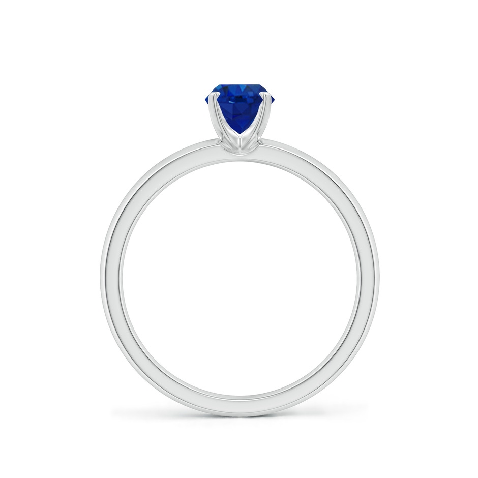 7x5mm AAA Prong-Set Oval Blue Sapphire Solitaire Engagement Ring in P950 Platinum side 199