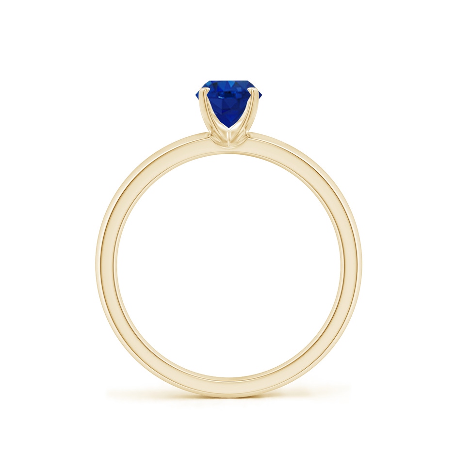 7x5mm AAA Prong-Set Oval Blue Sapphire Solitaire Engagement Ring in Yellow Gold Side 199