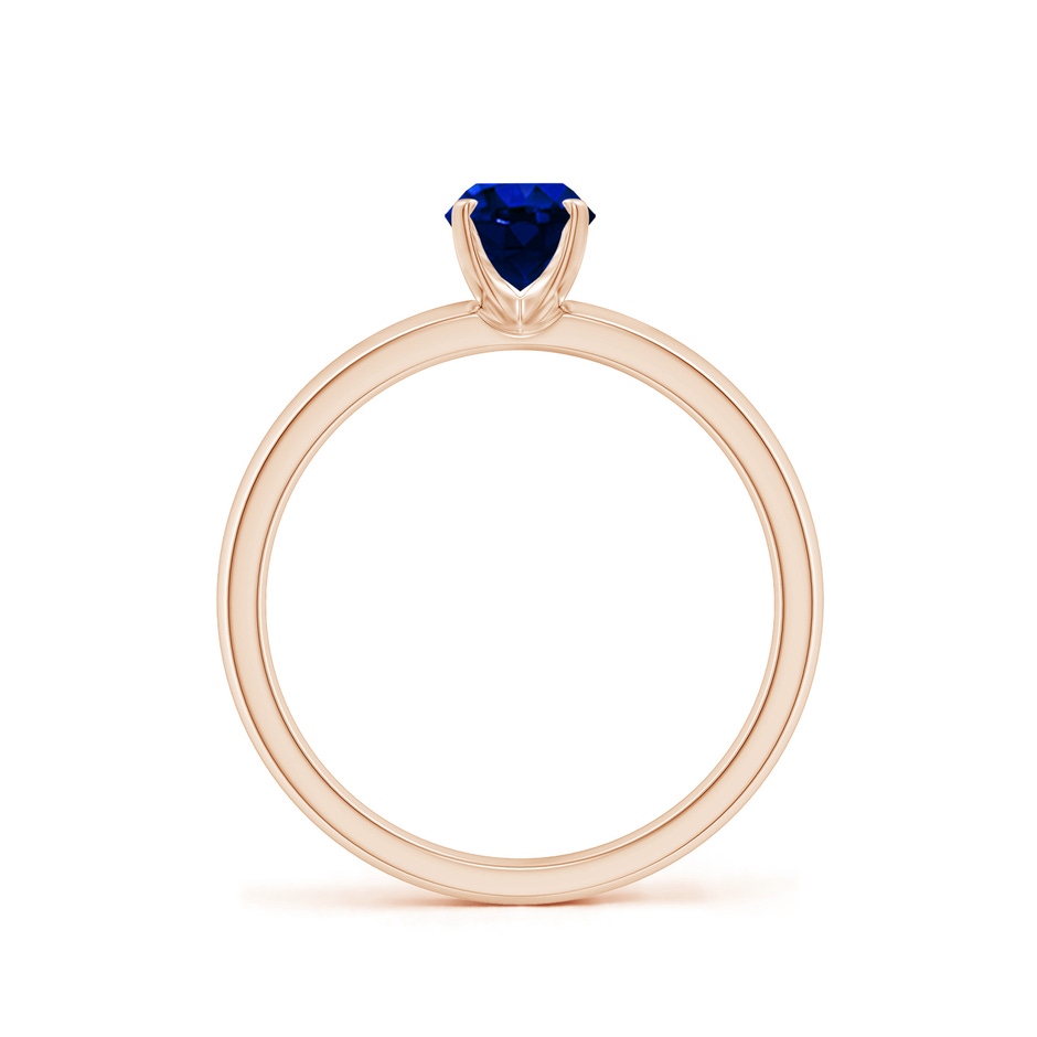 7x5mm AAAA Prong-Set Oval Blue Sapphire Solitaire Engagement Ring in Rose Gold Side 199