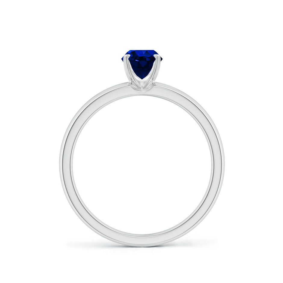 7x5mm AAAA Prong-Set Oval Blue Sapphire Solitaire Engagement Ring in White Gold Side 199