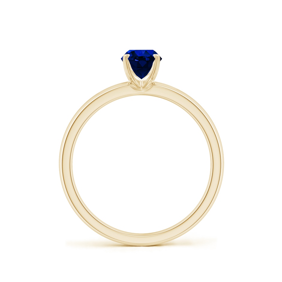 7x5mm AAAA Prong-Set Oval Blue Sapphire Solitaire Engagement Ring in Yellow Gold Side 199