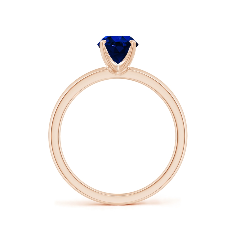 8x6mm AAAA Prong-Set Oval Blue Sapphire Solitaire Engagement Ring in Rose Gold Side 199