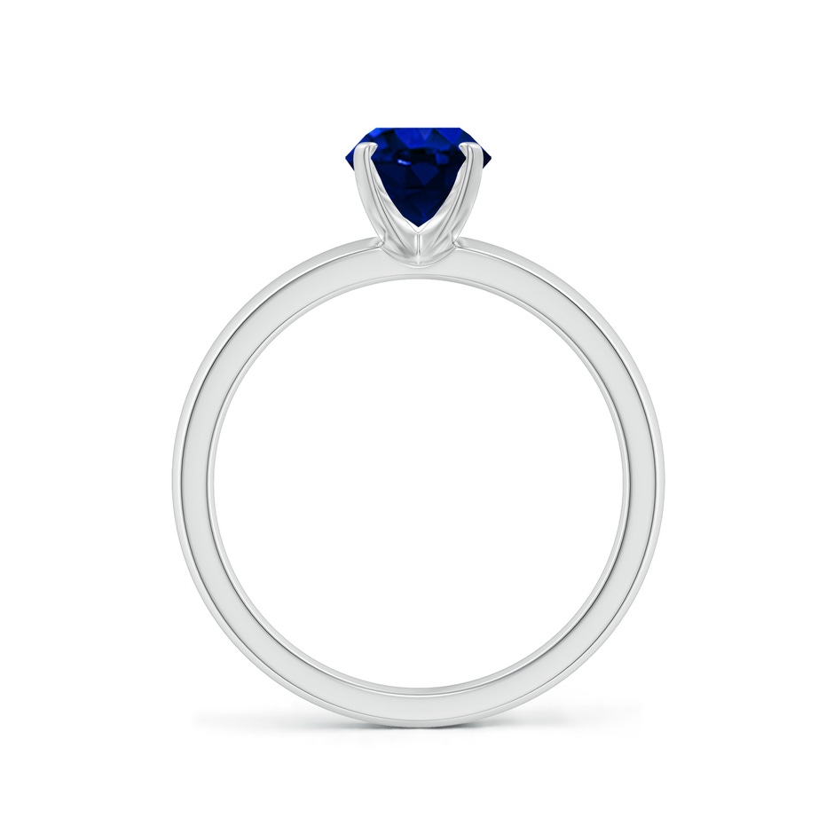 8x6mm AAAA Prong-Set Oval Blue Sapphire Solitaire Engagement Ring in White Gold Side 199