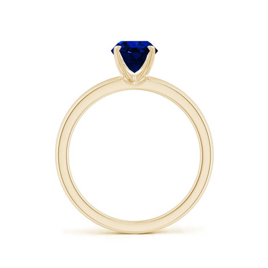 8x6mm AAAA Prong-Set Oval Blue Sapphire Solitaire Engagement Ring in Yellow Gold Side 199