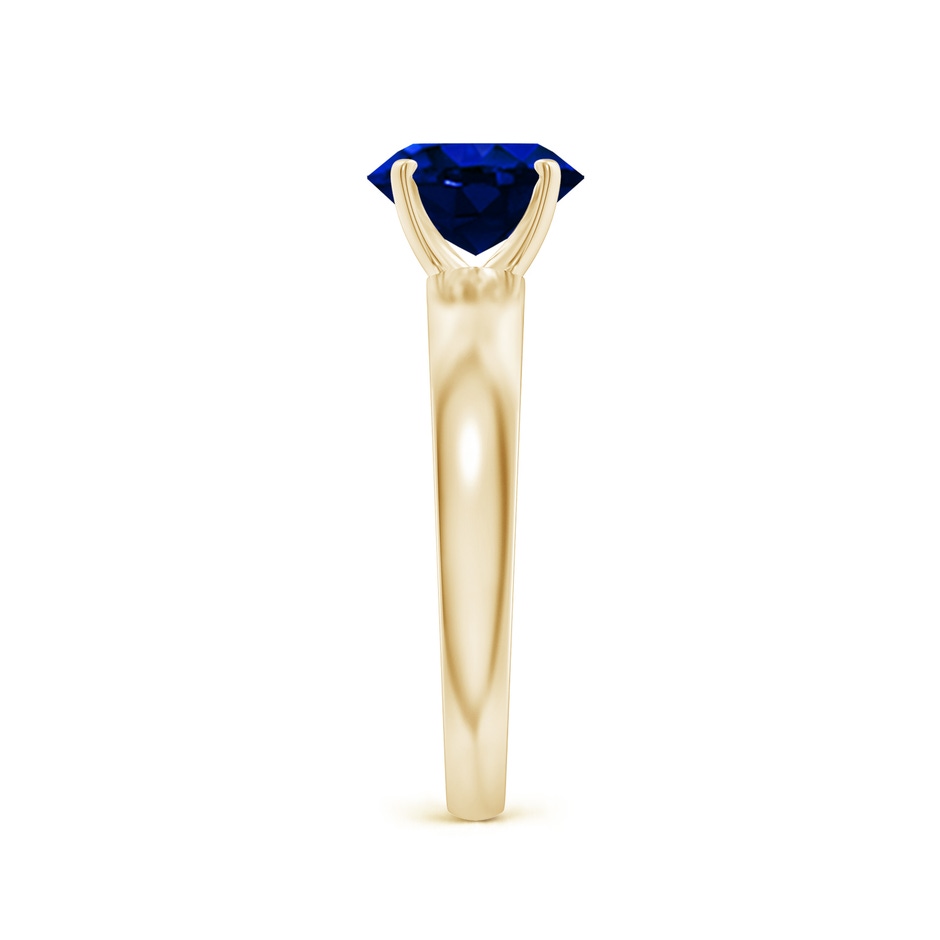 8x6mm AAAA Prong-Set Oval Blue Sapphire Solitaire Engagement Ring in Yellow Gold Side 299
