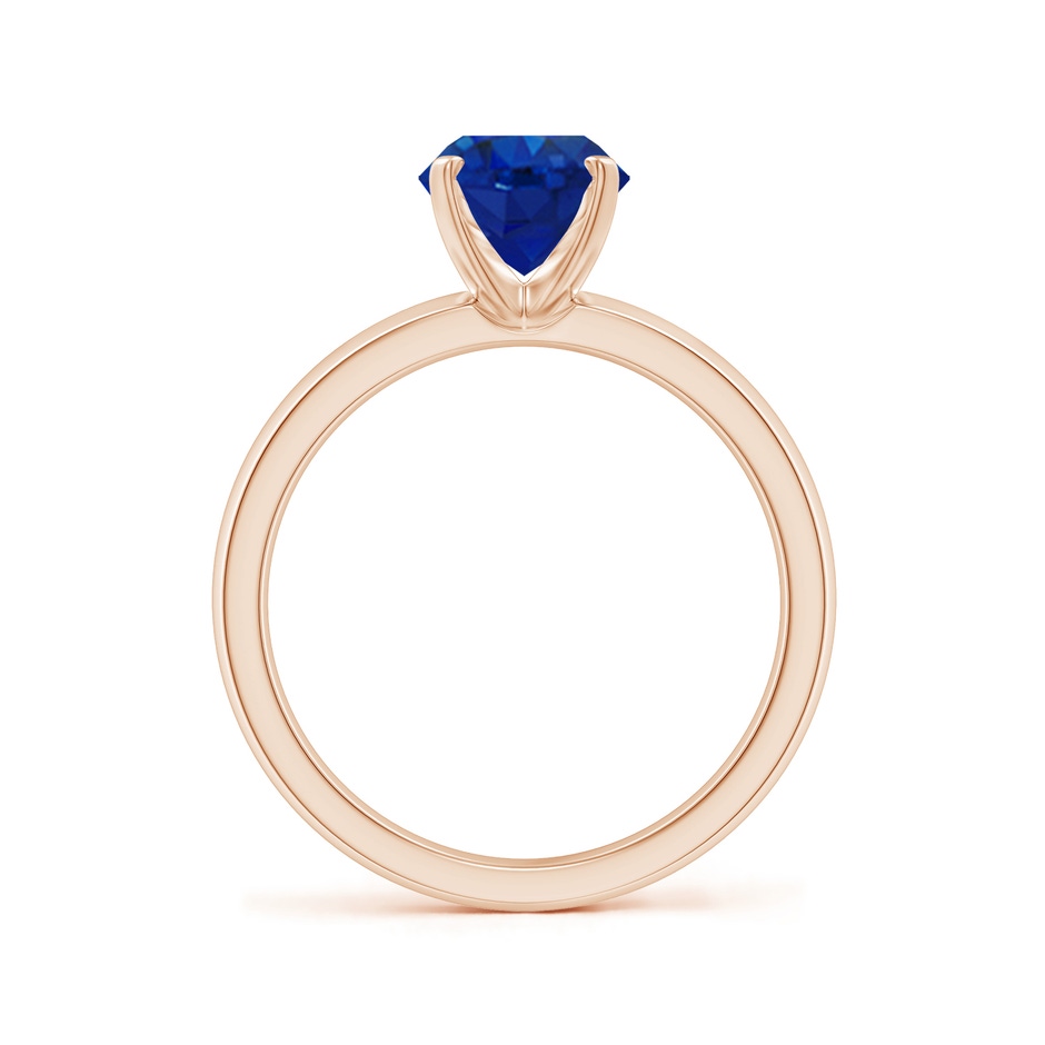 9x7mm AAA Prong-Set Oval Blue Sapphire Solitaire Engagement Ring in Rose Gold side 199