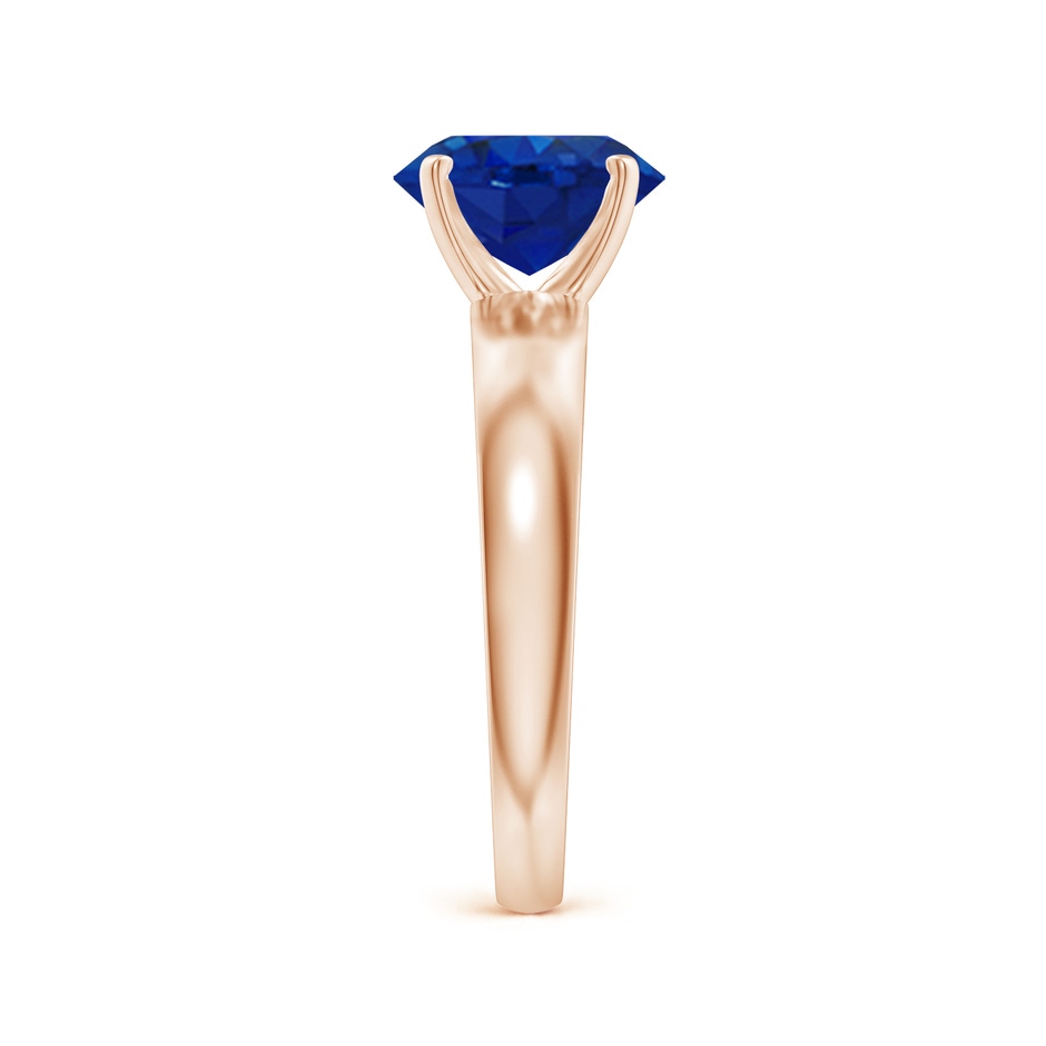 9x7mm AAA Prong-Set Oval Blue Sapphire Solitaire Engagement Ring in Rose Gold side 299