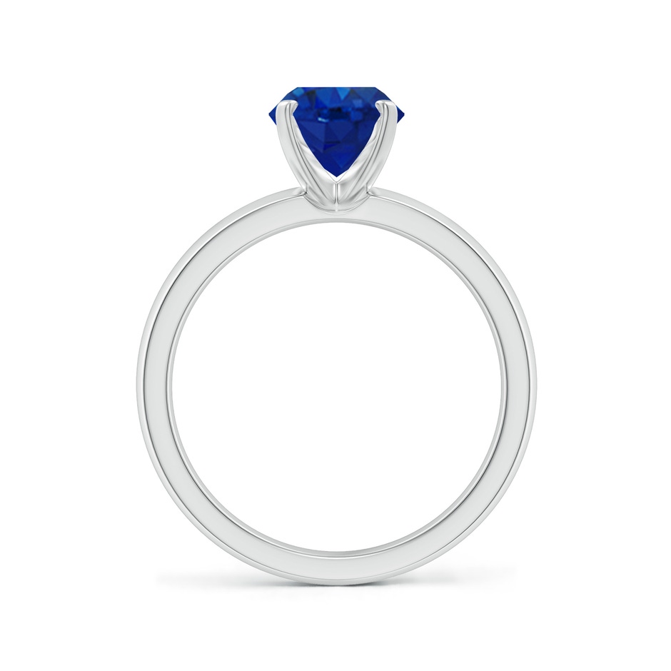 9x7mm AAA Prong-Set Oval Blue Sapphire Solitaire Engagement Ring in White Gold side 199