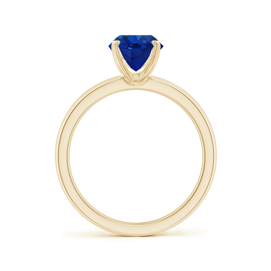 9x7mm AAA Prong-Set Oval Blue Sapphire Solitaire Engagement Ring in Yellow Gold Side 199