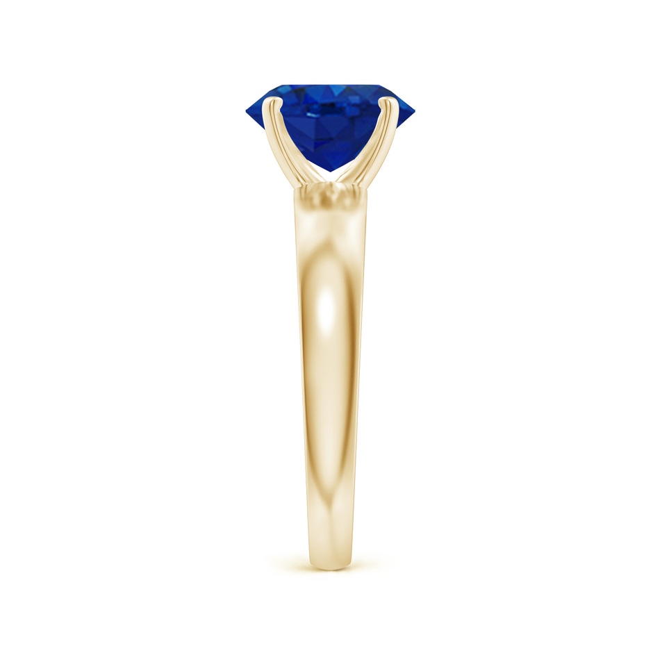 9x7mm AAA Prong-Set Oval Blue Sapphire Solitaire Engagement Ring in Yellow Gold Side 299