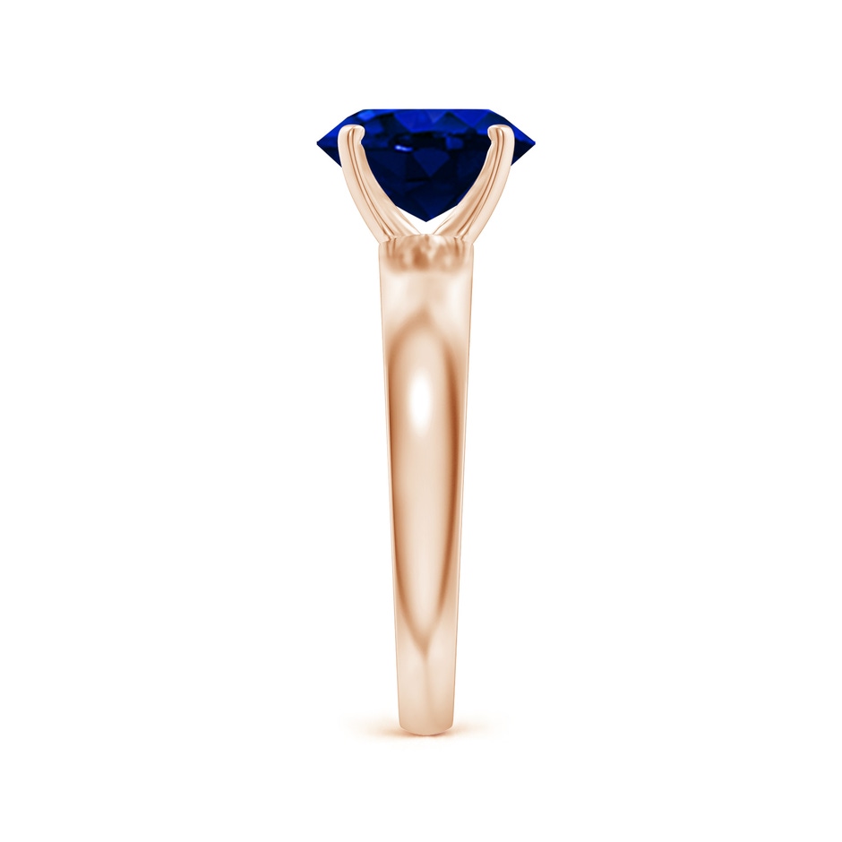 9x7mm AAAA Prong-Set Oval Blue Sapphire Solitaire Engagement Ring in Rose Gold Side 299