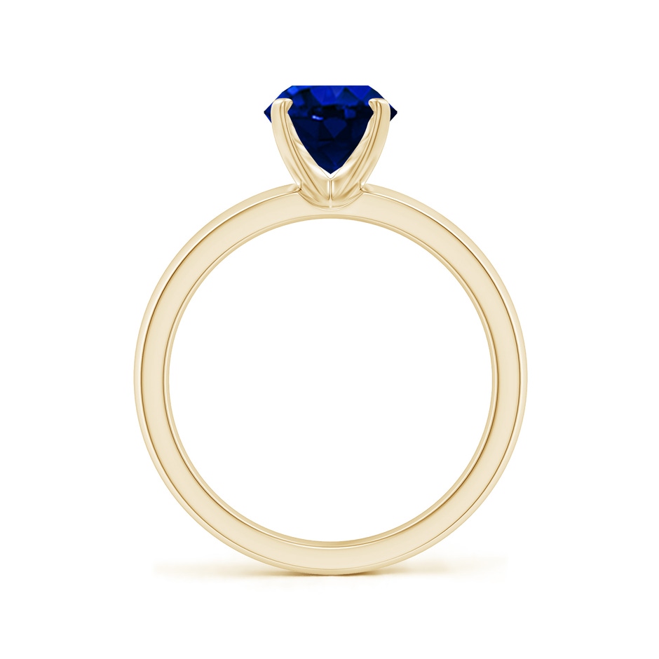 9x7mm AAAA Prong-Set Oval Blue Sapphire Solitaire Engagement Ring in Yellow Gold Side 199