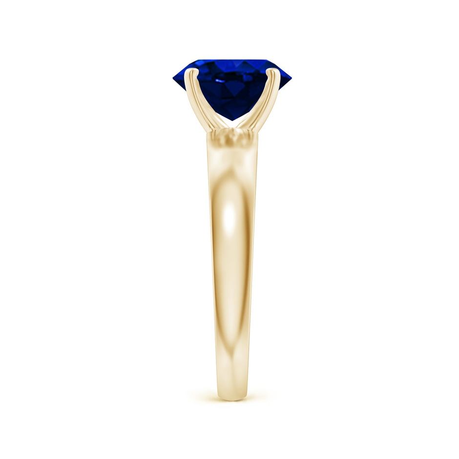 9x7mm AAAA Prong-Set Oval Blue Sapphire Solitaire Engagement Ring in Yellow Gold Side 299