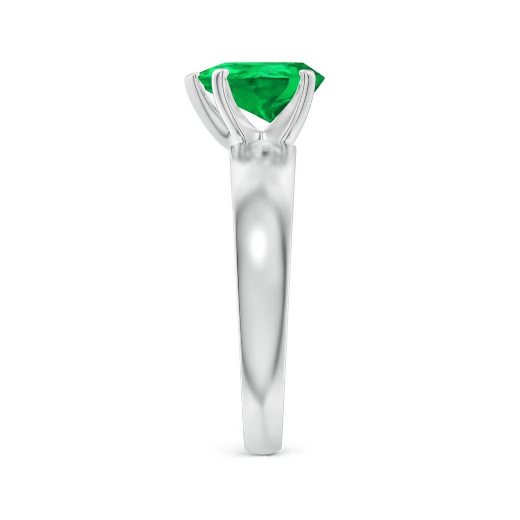 9x7mm AAA Prong-Set Pear Emerald Solitaire Engagement Ring in White Gold Side 299