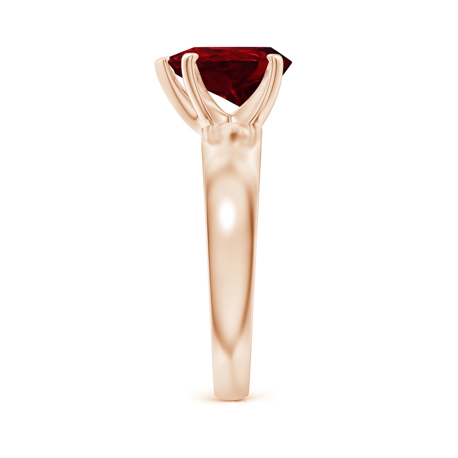 10x8mm AAAA Prong-Set Pear Ruby Solitaire Engagement Ring in 18K Rose Gold side 299