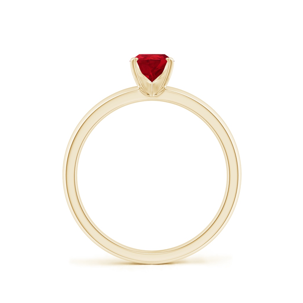 7x5mm AAA Prong-Set Pear Ruby Solitaire Engagement Ring in Yellow Gold - side 199