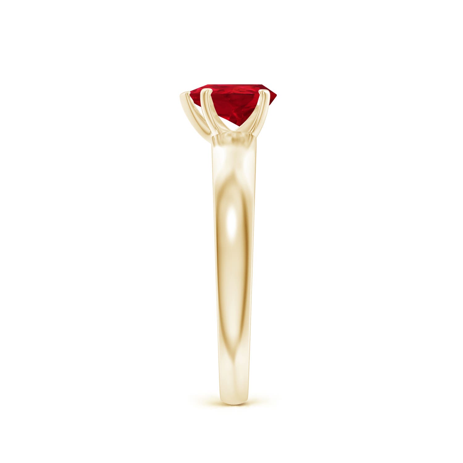 Prong-Set Pear Ruby Solitaire Engagement Ring