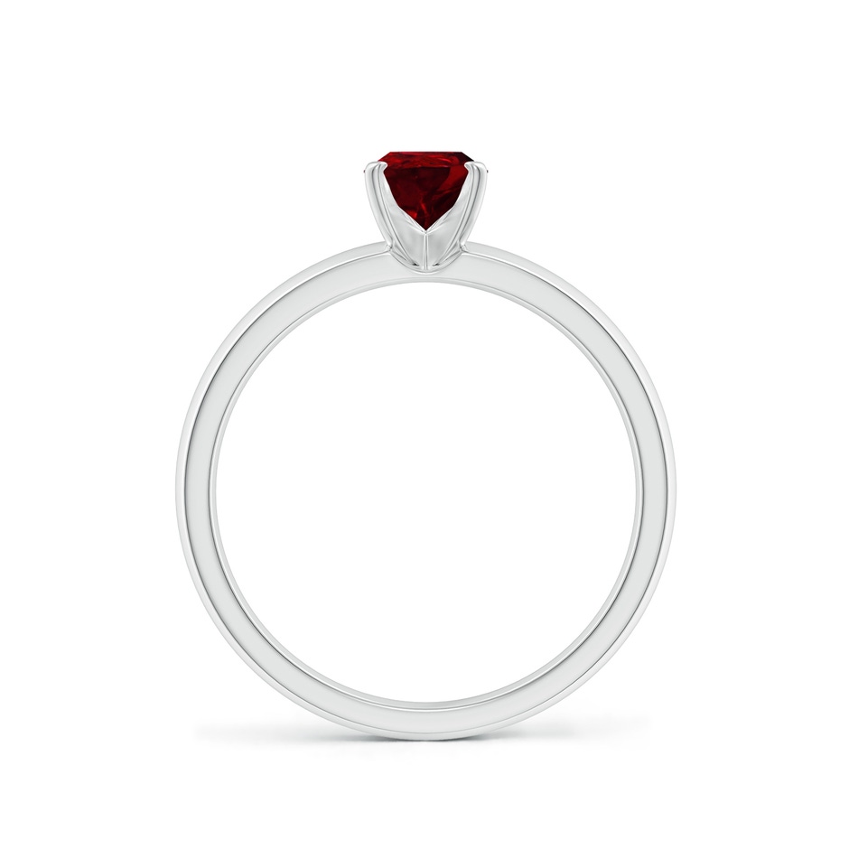 7x5mm AAAA Prong-Set Pear Ruby Solitaire Engagement Ring in White Gold side 199
