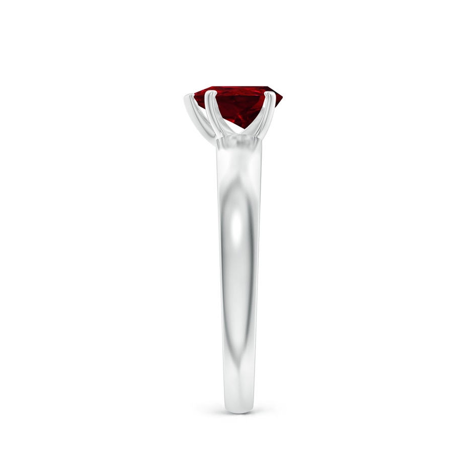 7x5mm AAAA Prong-Set Pear Ruby Solitaire Engagement Ring in White Gold side 299