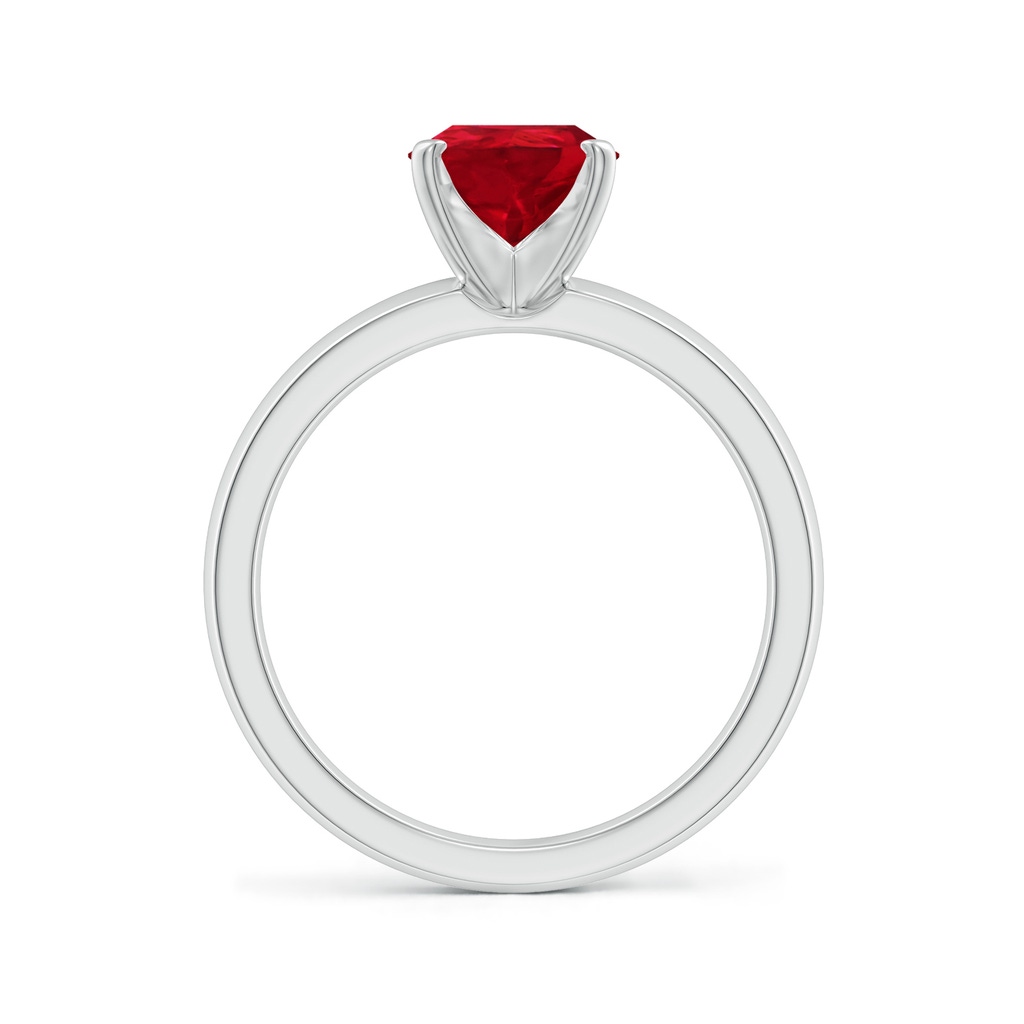 9x7mm AAA Prong-Set Pear Ruby Solitaire Engagement Ring in White Gold - side 199