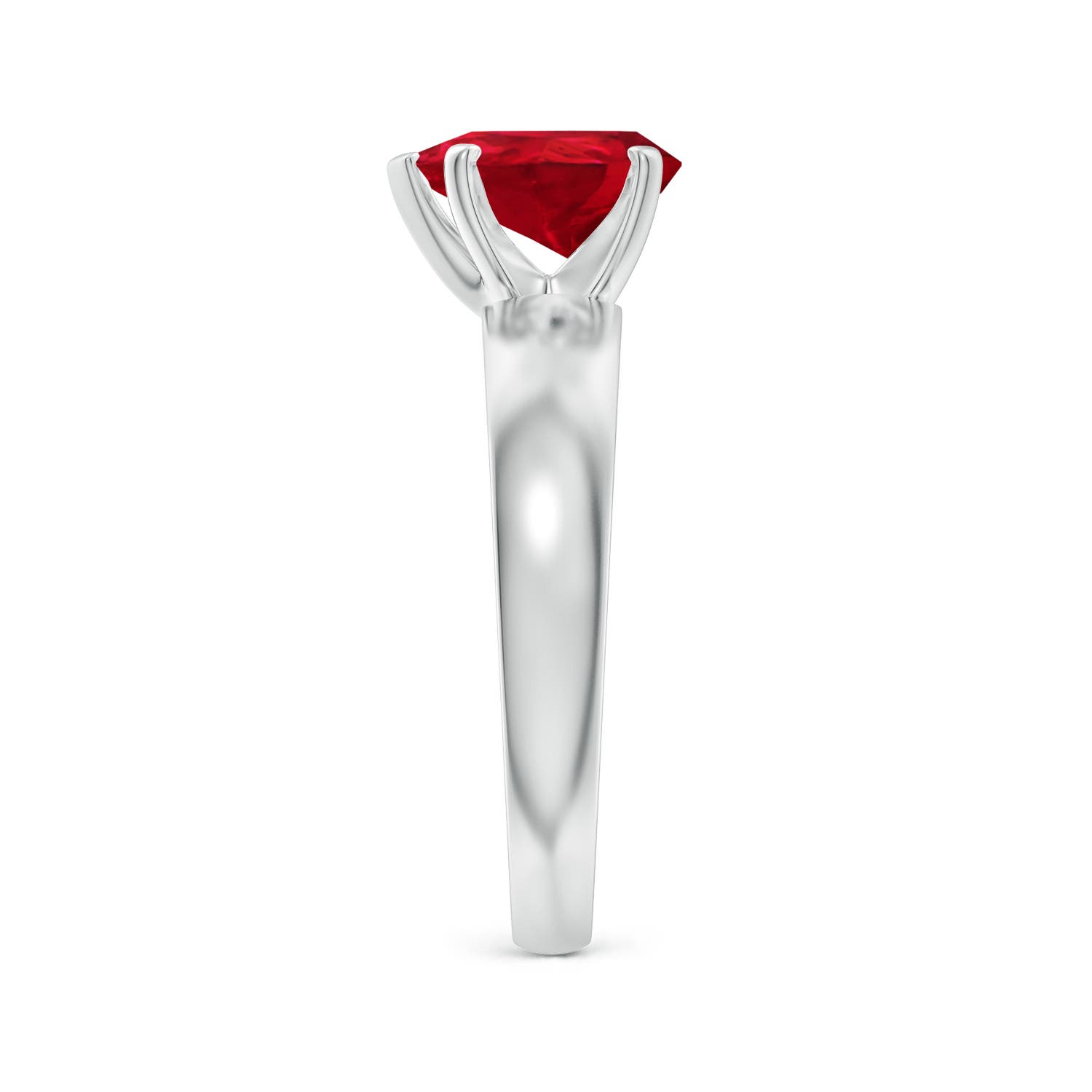 Prong-Set Pear Ruby Solitaire Engagement Ring