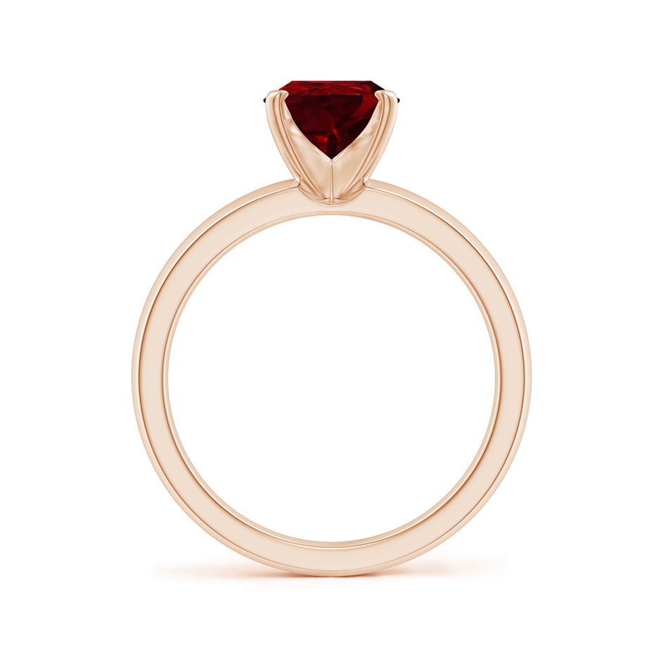 9x7mm AAAA Prong-Set Pear Ruby Solitaire Engagement Ring in Rose Gold side 199