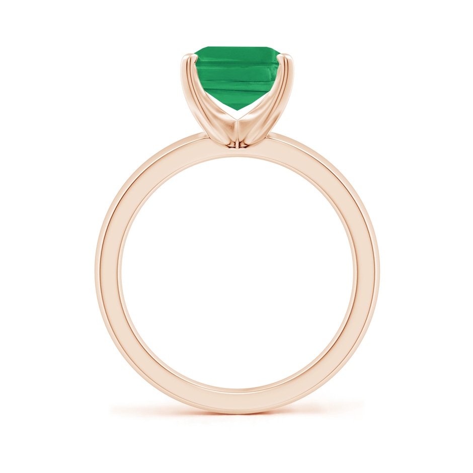 10x8mm A Prong-Set Emerald-Cut Emerald Solitaire Engagement Ring in Rose Gold side 199