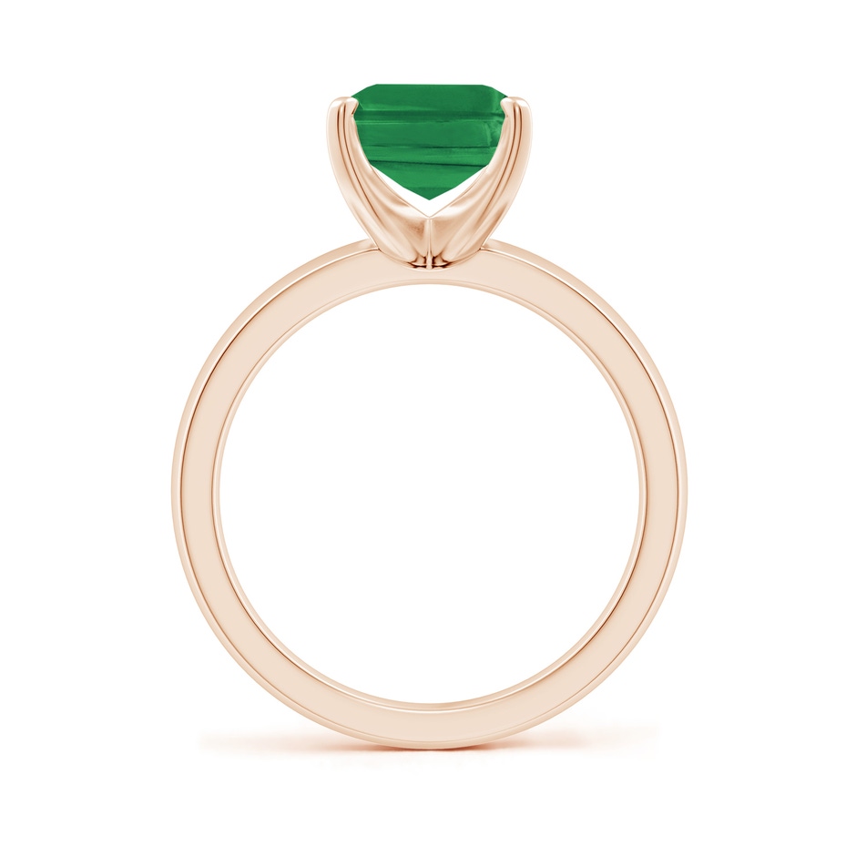 10x8mm AA Prong-Set Emerald-Cut Emerald Solitaire Engagement Ring in Rose Gold side 199