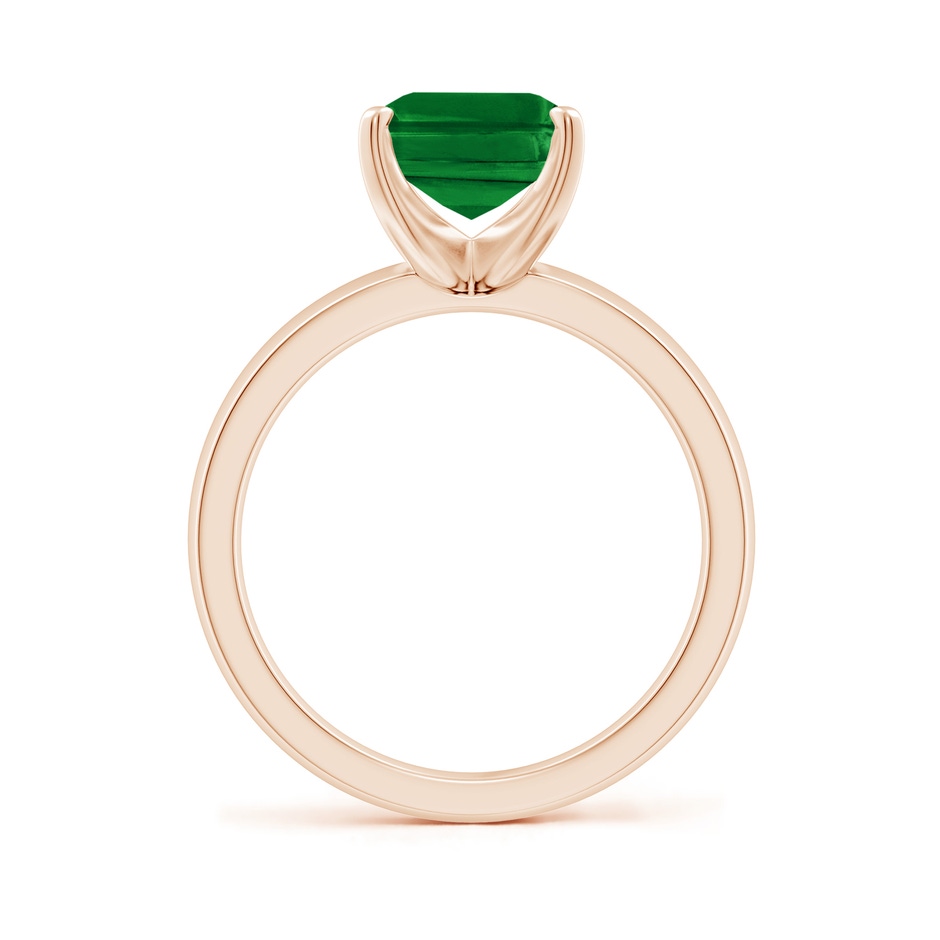 10x8mm AAAA Prong-Set Emerald-Cut Emerald Solitaire Engagement Ring in 18K Rose Gold side 199