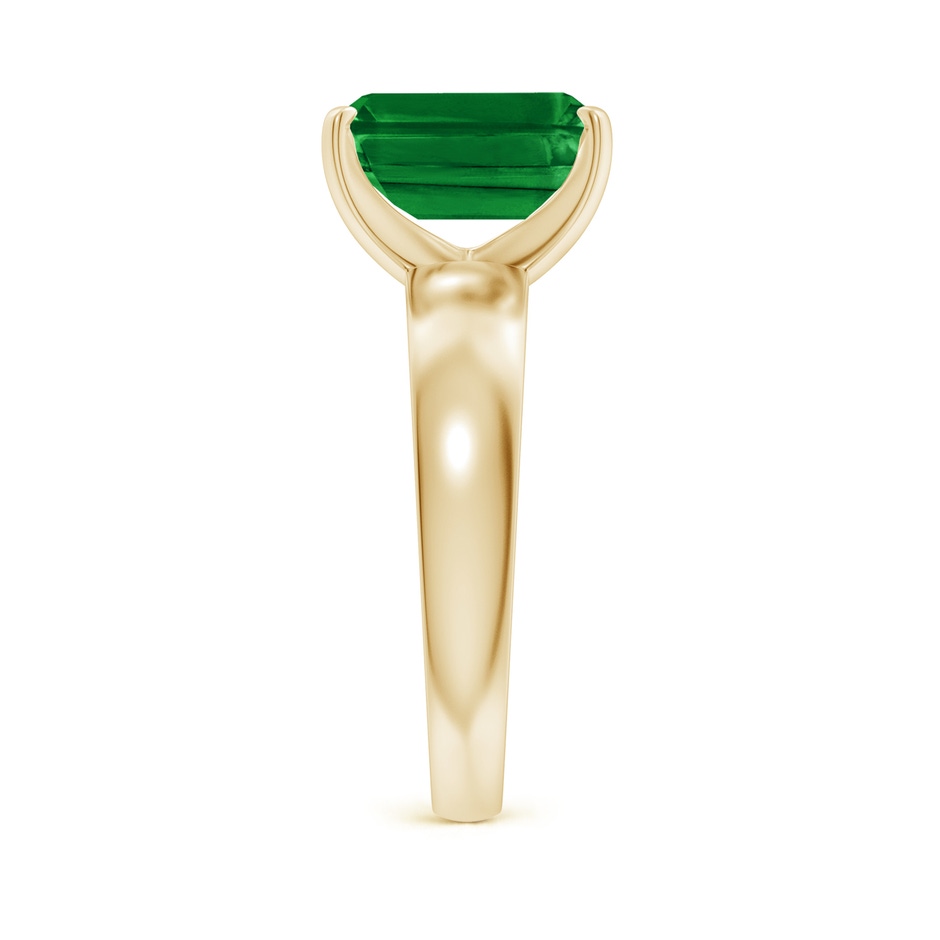 10x8mm AAAA Prong-Set Emerald-Cut Emerald Solitaire Engagement Ring in Yellow Gold side 299