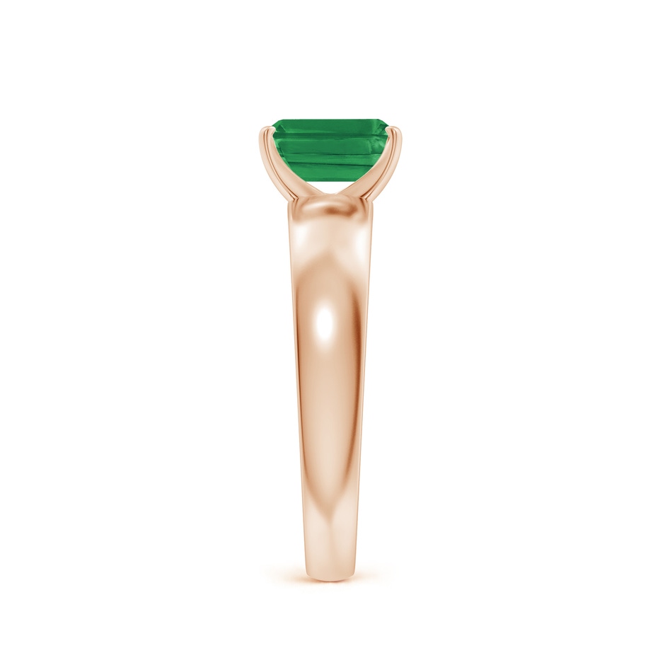 7x5mm AA Prong-Set Emerald-Cut Emerald Solitaire Engagement Ring in Rose Gold side 299