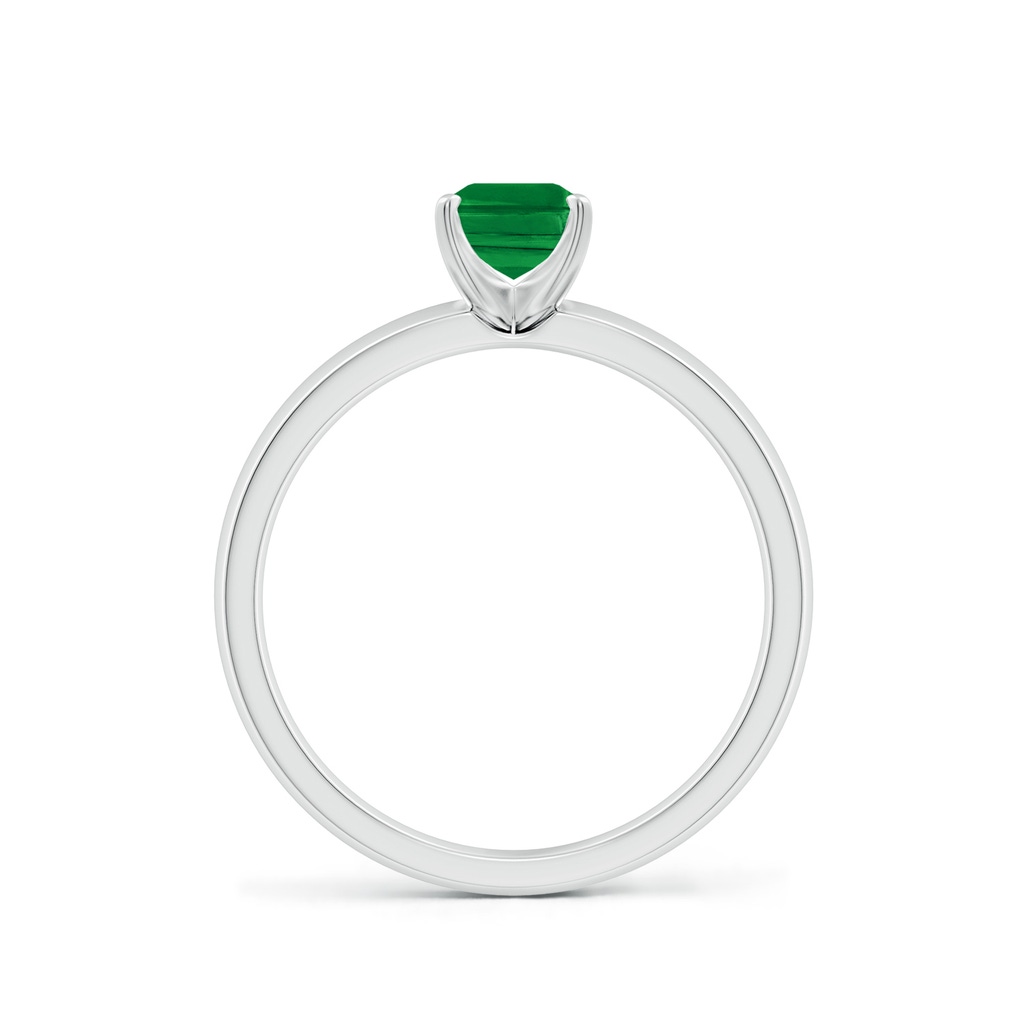 7x5mm AAA Prong-Set Emerald-Cut Emerald Solitaire Engagement Ring in White Gold - side 199