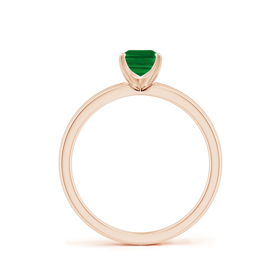 7x5mm AAAA Prong-Set Emerald-Cut Emerald Solitaire Engagement Ring in Rose Gold side 199