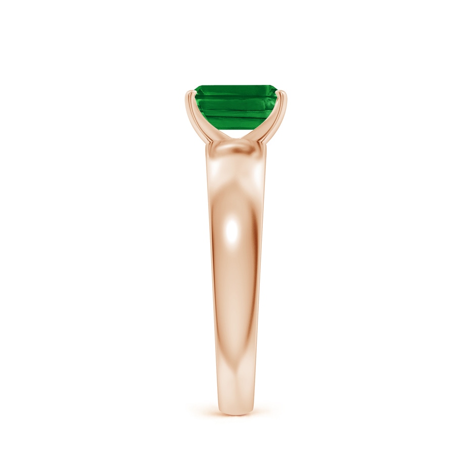 7x5mm AAAA Prong-Set Emerald-Cut Emerald Solitaire Engagement Ring in Rose Gold side 299