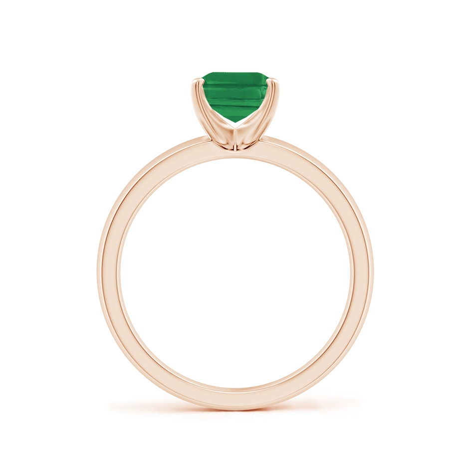 8x6mm AA Prong-Set Emerald-Cut Emerald Solitaire Engagement Ring in Rose Gold side 199